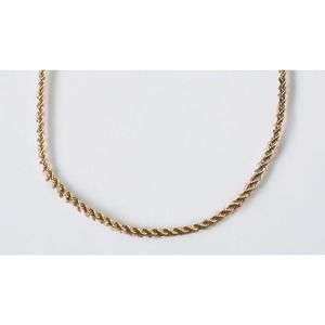 Gold Tone Rope Chain Necklace 18”